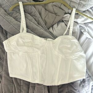 Zara white jean top
